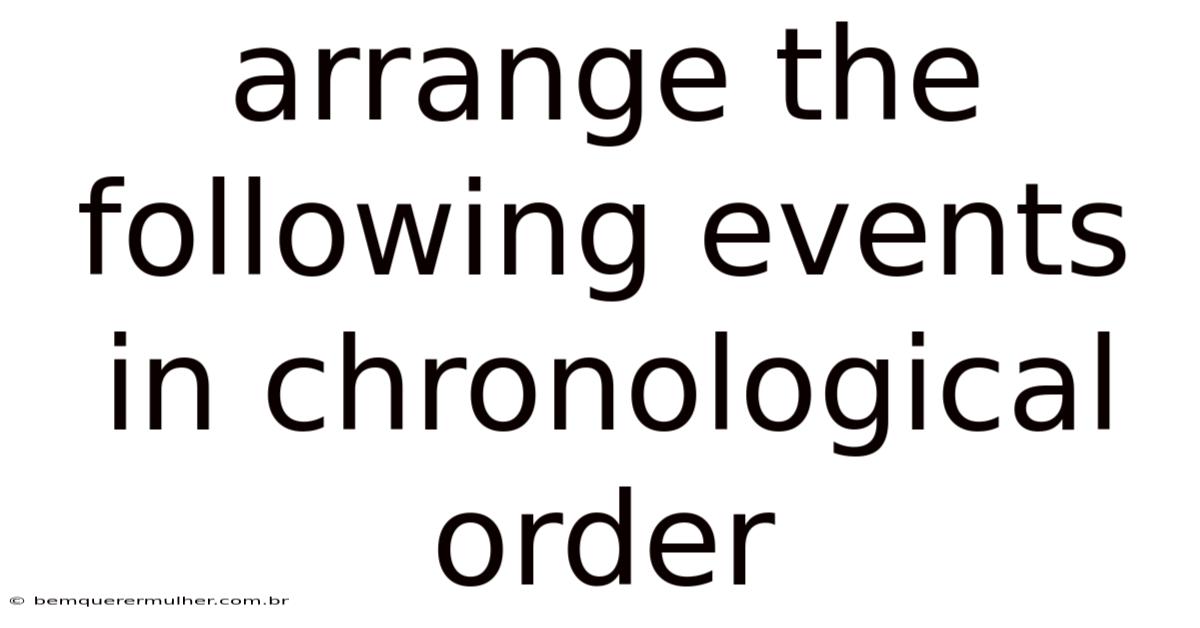 Arrange The Following Events In Chronological Order