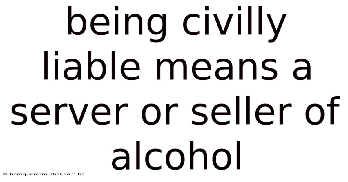 Being Civilly Liable Means A Server Or Seller Of Alcohol