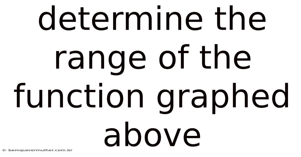 Determine The Range Of The Function Graphed Above