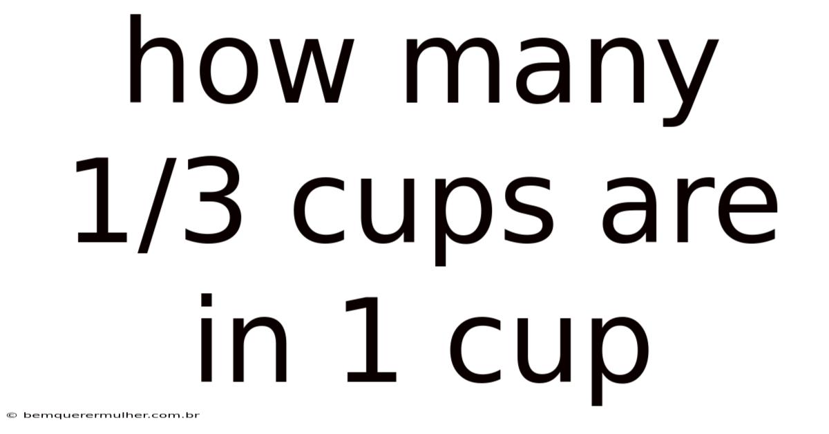 How Many 1/3 Cups Are In 1 Cup