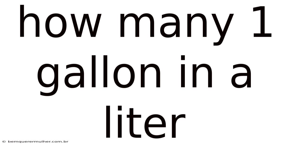 How Many 1 Gallon In A Liter