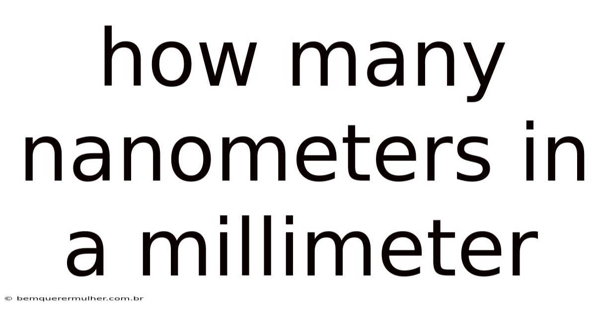 How Many Nanometers In A Millimeter