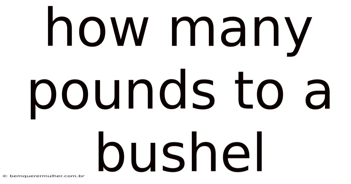 How Many Pounds To A Bushel