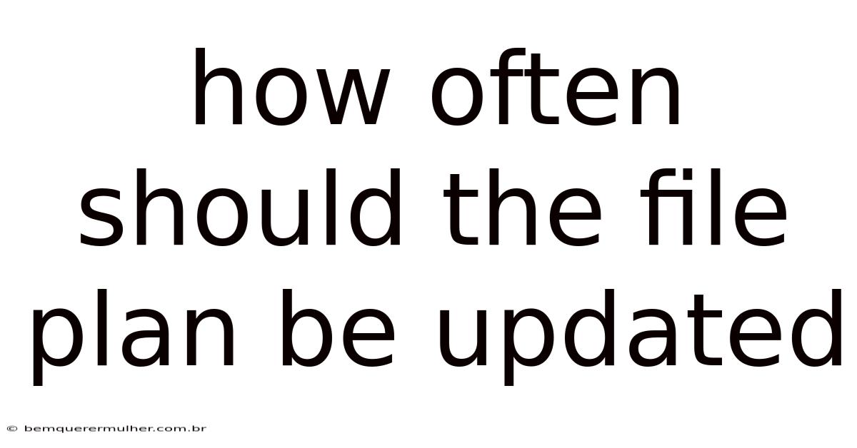 How Often Should The File Plan Be Updated