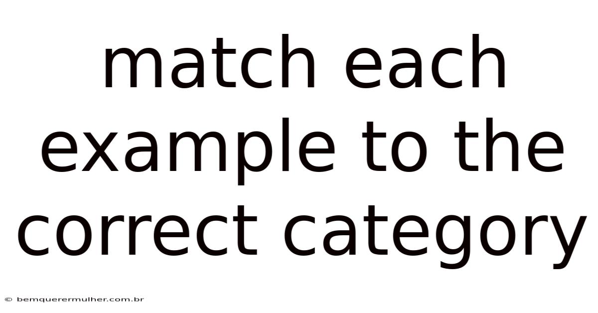 Match Each Example To The Correct Category