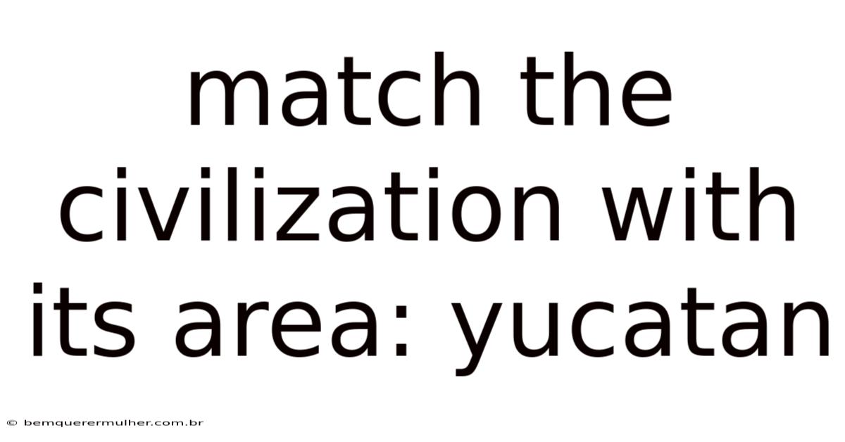 Match The Civilization With Its Area: Yucatan