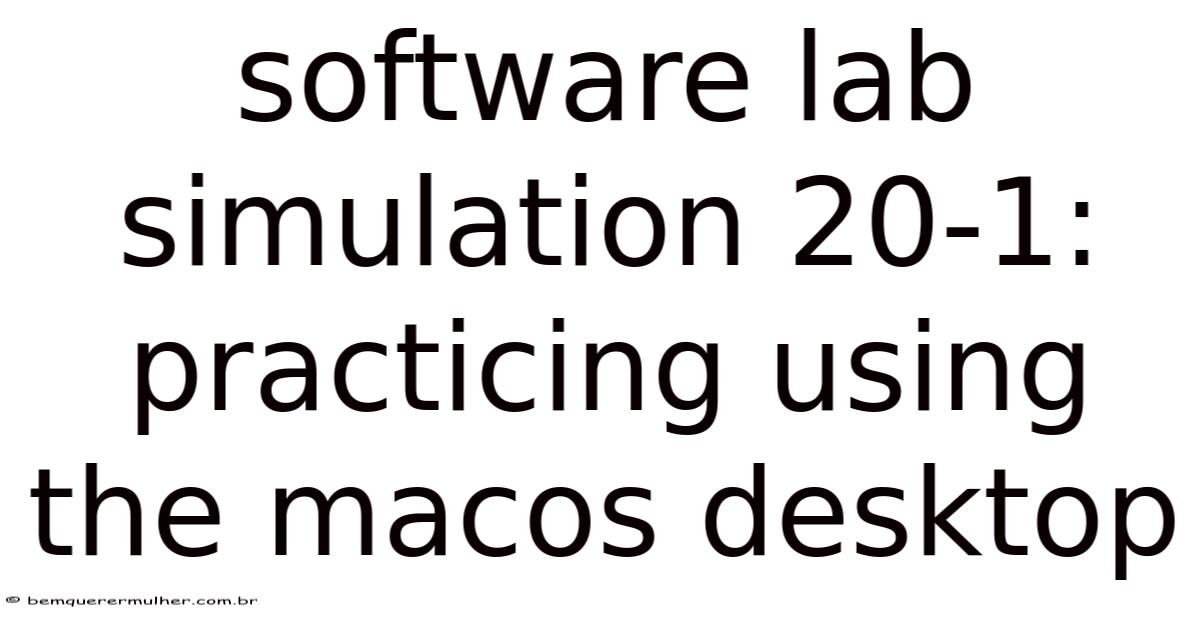 Software Lab Simulation 20-1: Practicing Using The Macos Desktop