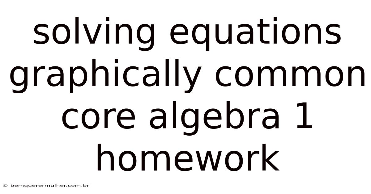 Solving Equations Graphically Common Core Algebra 1 Homework