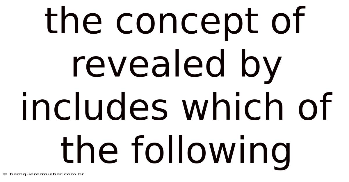 The Concept Of Revealed By Includes Which Of The Following
