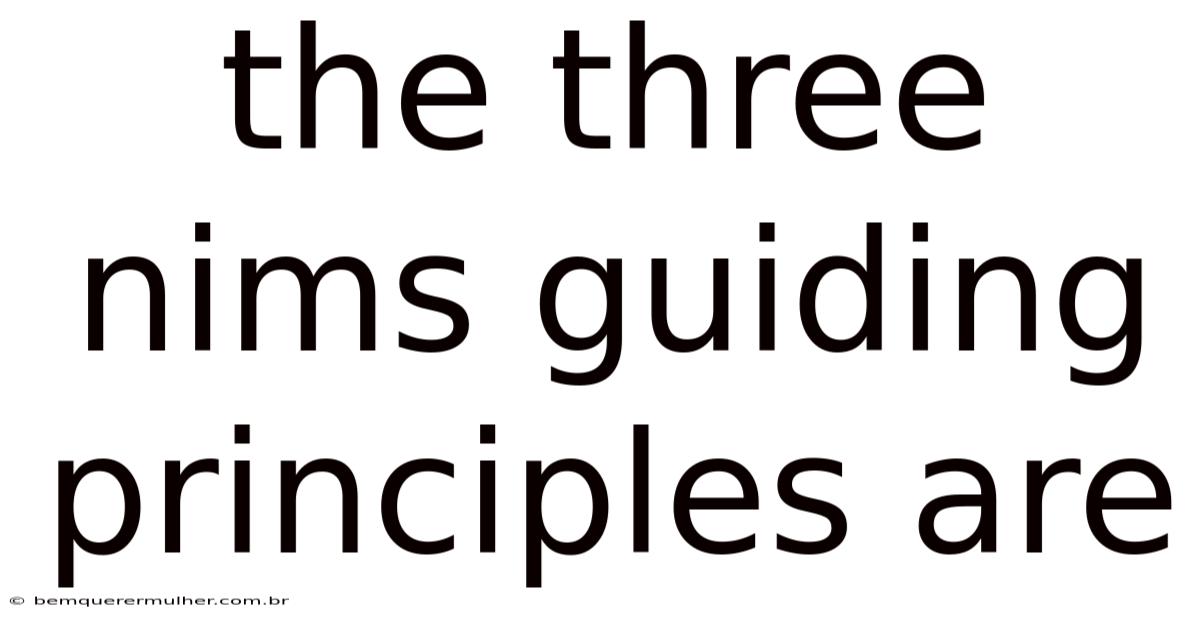 The Three Nims Guiding Principles Are