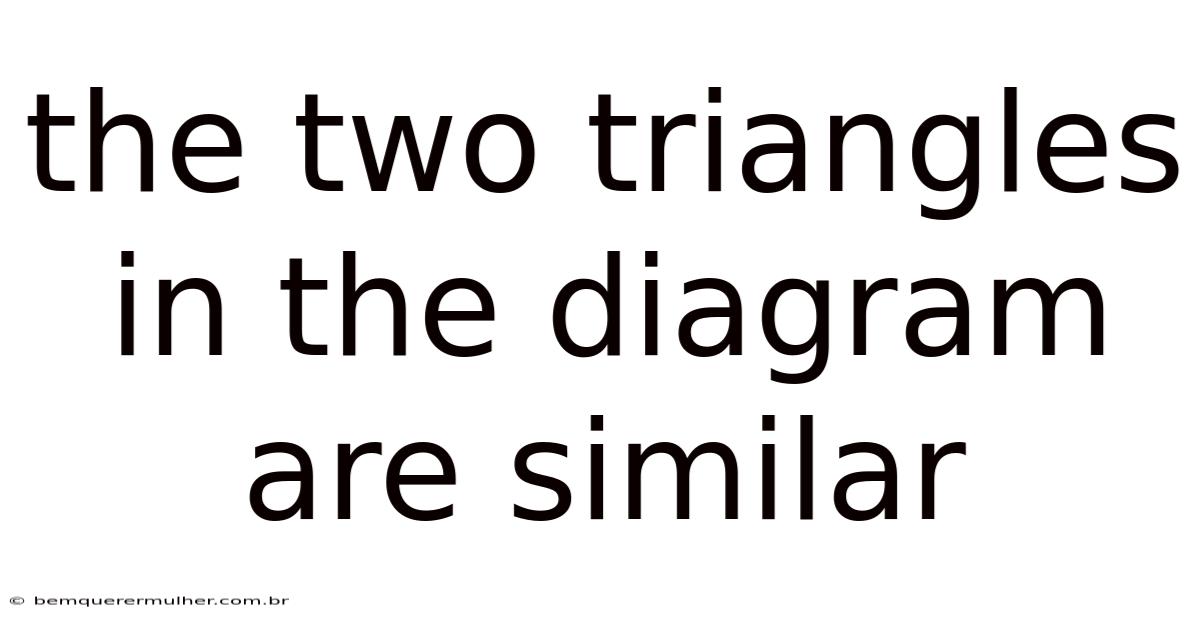 The Two Triangles In The Diagram Are Similar