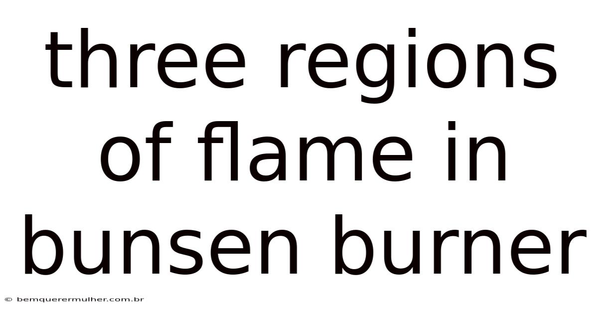 Three Regions Of Flame In Bunsen Burner