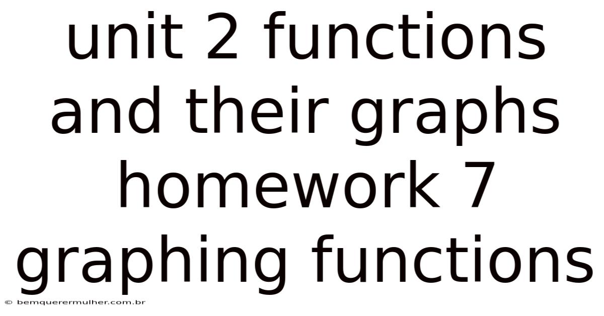 Unit 2 Functions And Their Graphs Homework 7 Graphing Functions