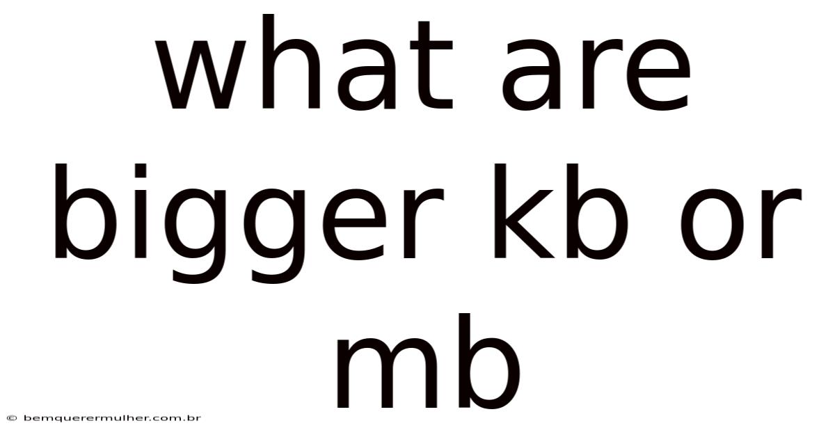 What Are Bigger Kb Or Mb