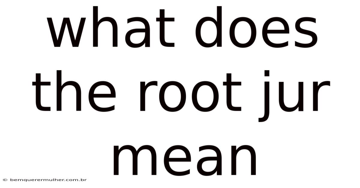 What Does The Root Jur Mean