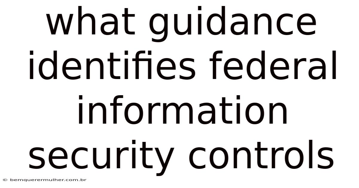 What Guidance Identifies Federal Information Security Controls
