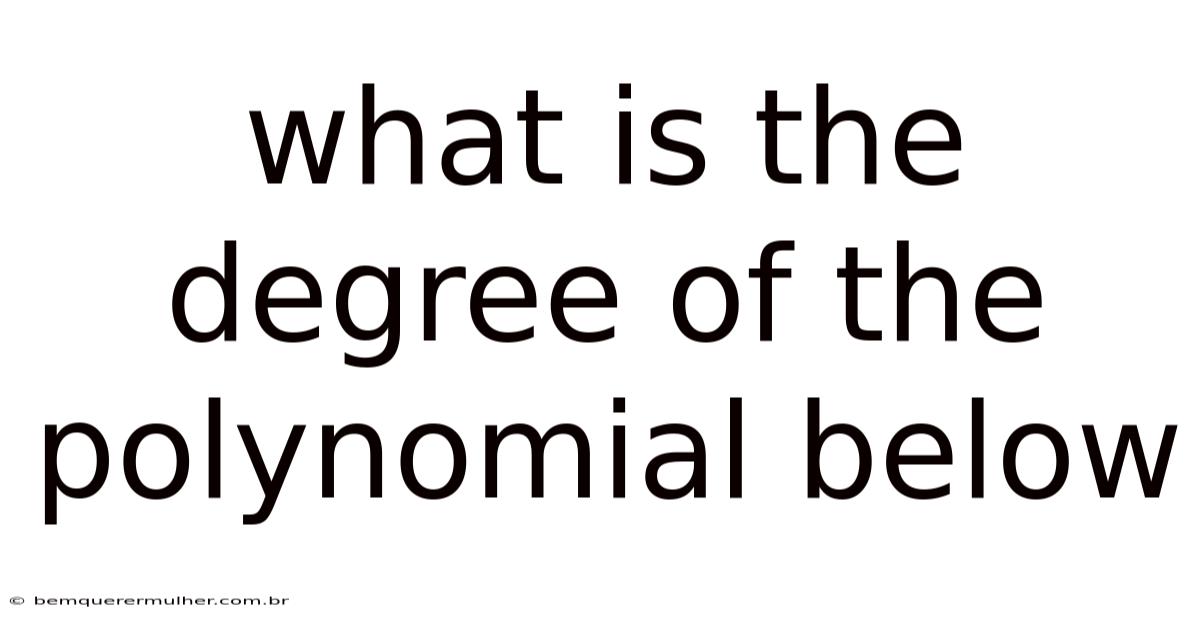 What Is The Degree Of The Polynomial Below