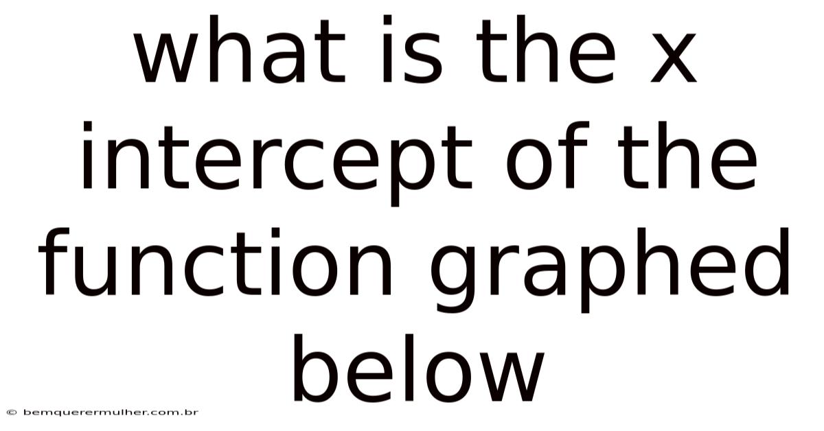 What Is The X Intercept Of The Function Graphed Below