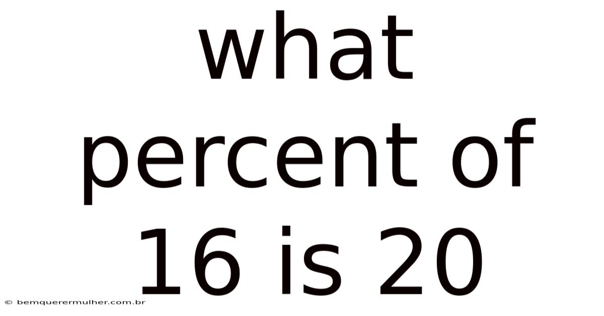 What Percent Of 16 Is 20