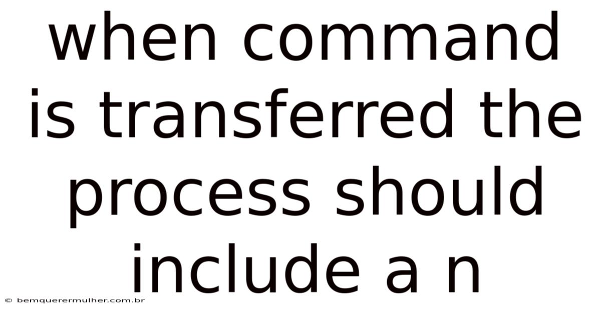 When Command Is Transferred The Process Should Include A N