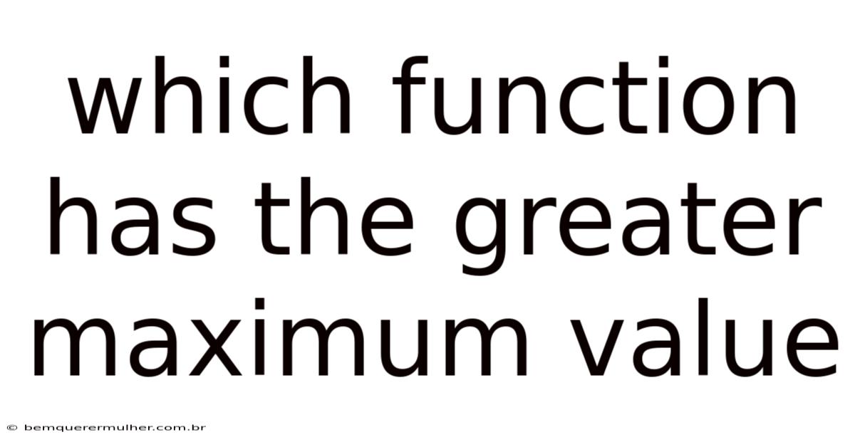 Which Function Has The Greater Maximum Value
