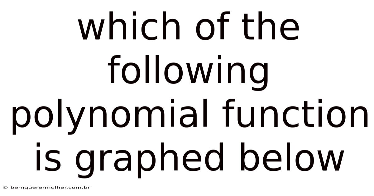 Which Of The Following Polynomial Function Is Graphed Below