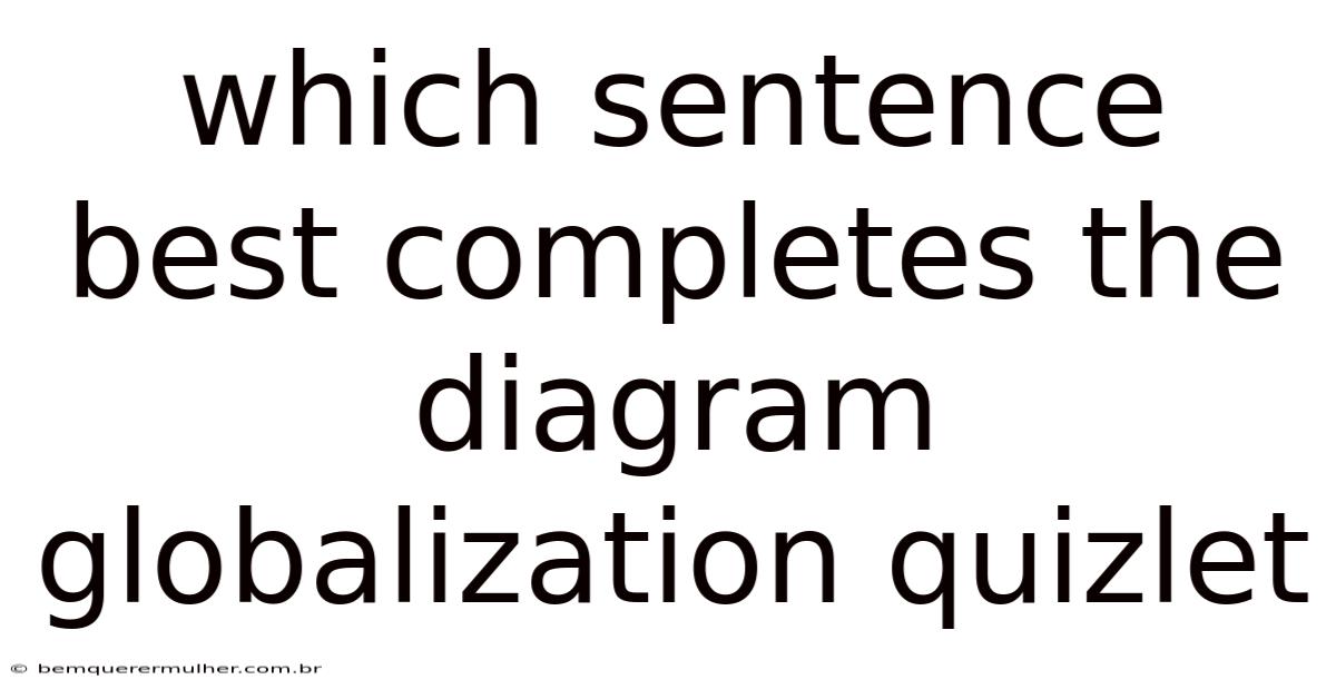 Which Sentence Best Completes The Diagram Globalization Quizlet