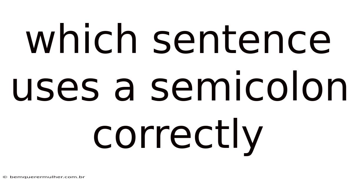 Which Sentence Uses A Semicolon Correctly