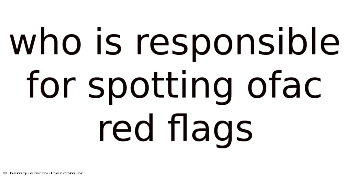 Who Is Responsible For Spotting Ofac Red Flags