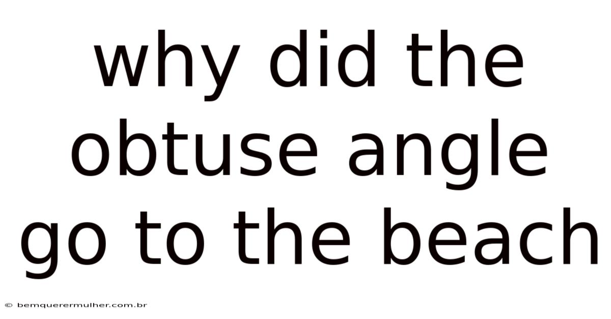 Why Did The Obtuse Angle Go To The Beach